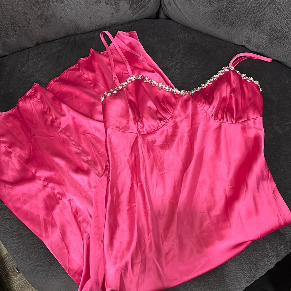 fuchsia midi dress